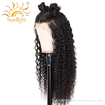 Sunlight Pre Plucked Lace 36 38 42 Inch Virgin Hd 100 Water Wave Brazilian Human Hair Wig
